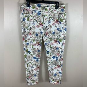 *LAST CHANCE* J. Jill White Floral Authentic Fit Slim Ankle Jeans Size 8